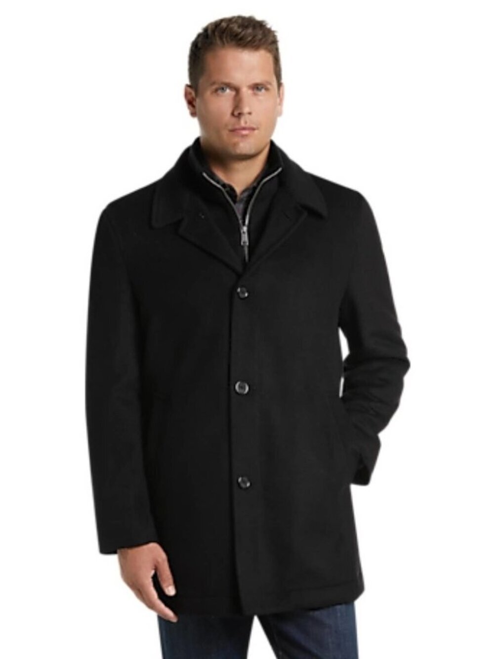 Jos. A. Bank Black Wool Peacoat